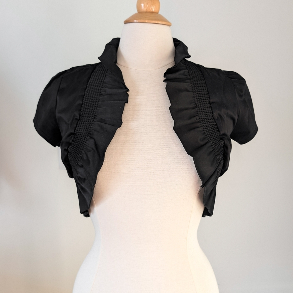 Colori authentic Y2K black bolero SMALL cotton satin